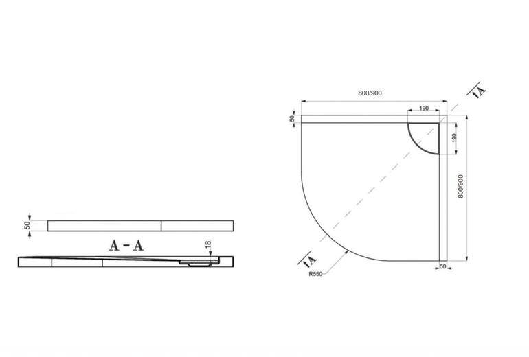 Tuš kad Element 2 90x90