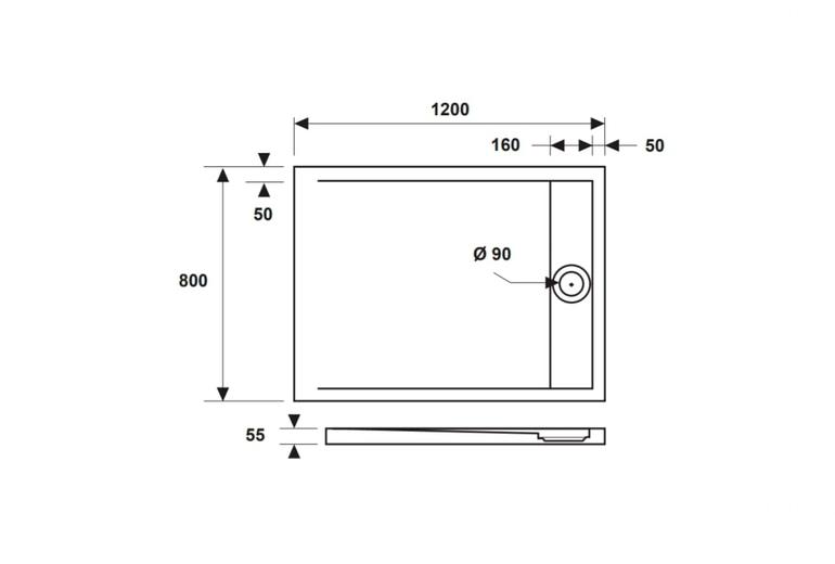 Tuš kad Element 3 80x120