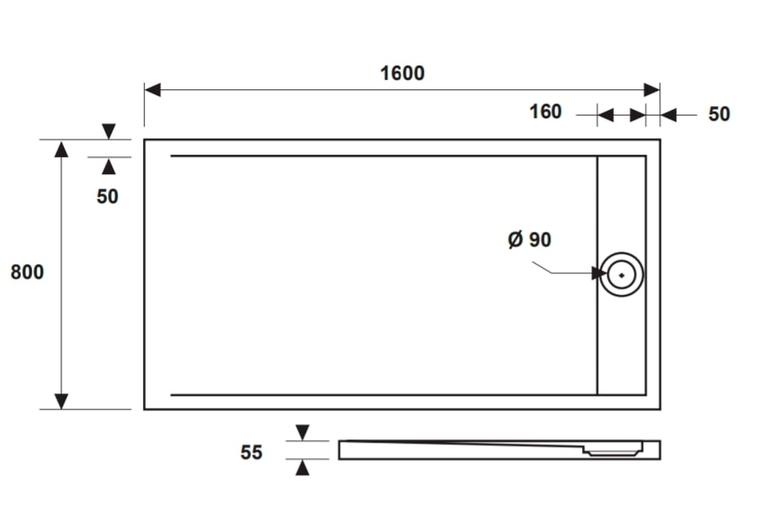 Tuš kad Element 5 80x160