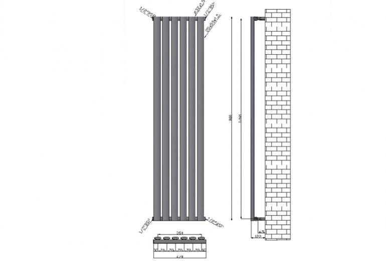 Radiator Divina Krom 42x180
