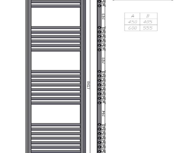 Radiator Nile 1720-600 Bianco 60x172