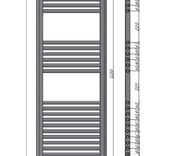 Radiator Nile 1180-450 Bianco 45x118