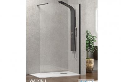 Tuš steklo Walkin 1 Nero 80x200
