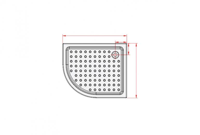 Tuš kad Flat 650 90x120 Desna