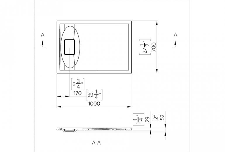 Tuš kad ST0023 70x100