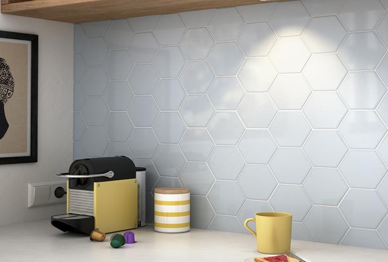 Scale Hexagon Sky Blue Gloss