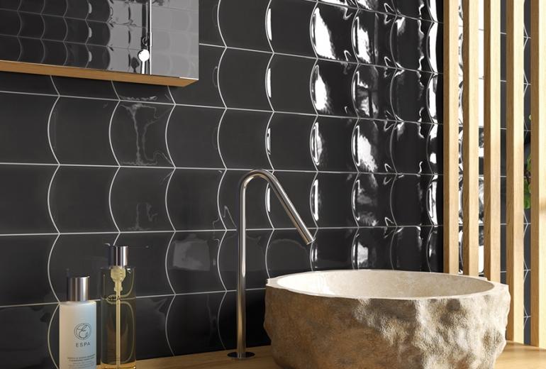 Wave Black Gloss 12x12 
