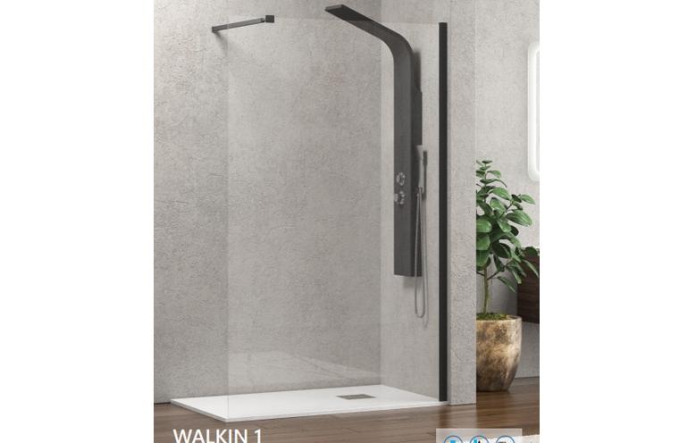 Tuš steklo Walkin 1 Nero 50x200