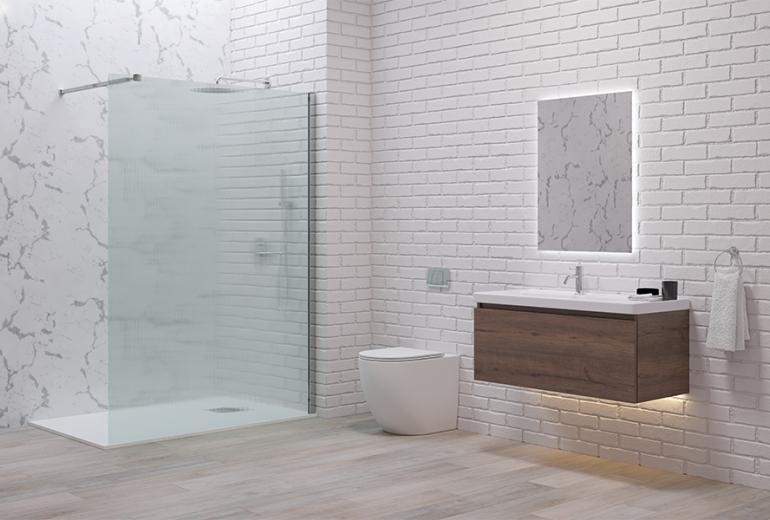 Tuš steklo Walkin 1 cromo flute 90x200