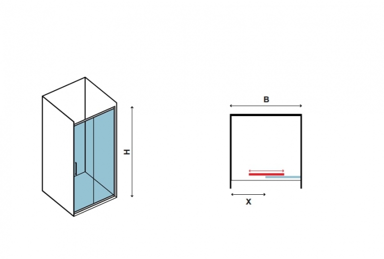 Tuš vrata Flora 500 Satin 90x190