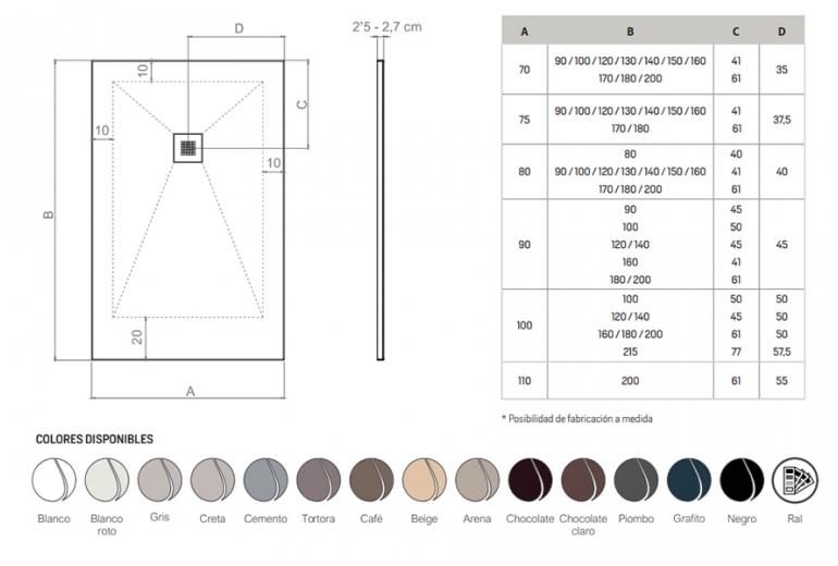 Tuš kad Classic 90x130 Arena
