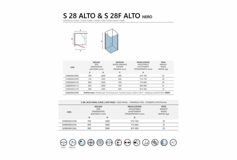 S28 Alto Free Nero Fume 85x70