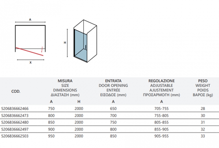 S28 Alto Satin 90x200 Porta