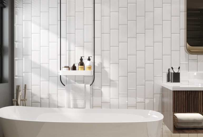 Metrotiles white gloss 10x20