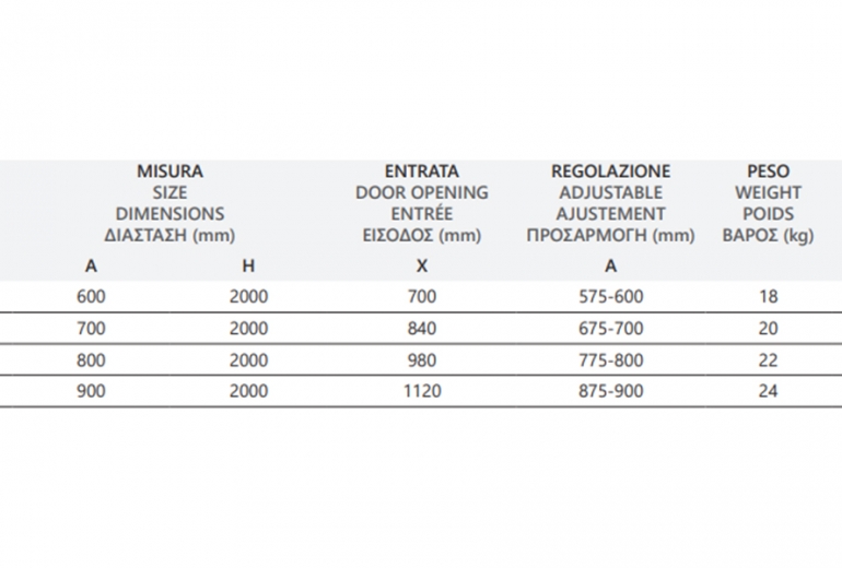 Tuš vrata S7 Porta 60x200 Nero