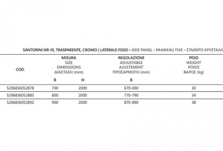 Tuš kabina Santorini 500 Nero - 90x130