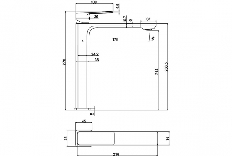 Armatura za umivalnik Delos Visoka