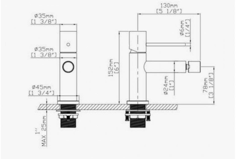 Armatura za bide Artemis Inox Satino
