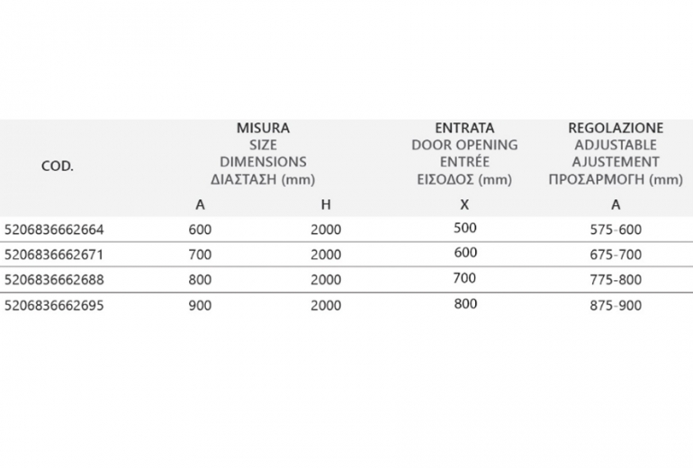 Tuš kabina S7 Walkin 80x90 Nero