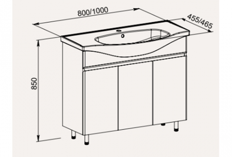 Omarica z umivalnikom Leo 80 talna