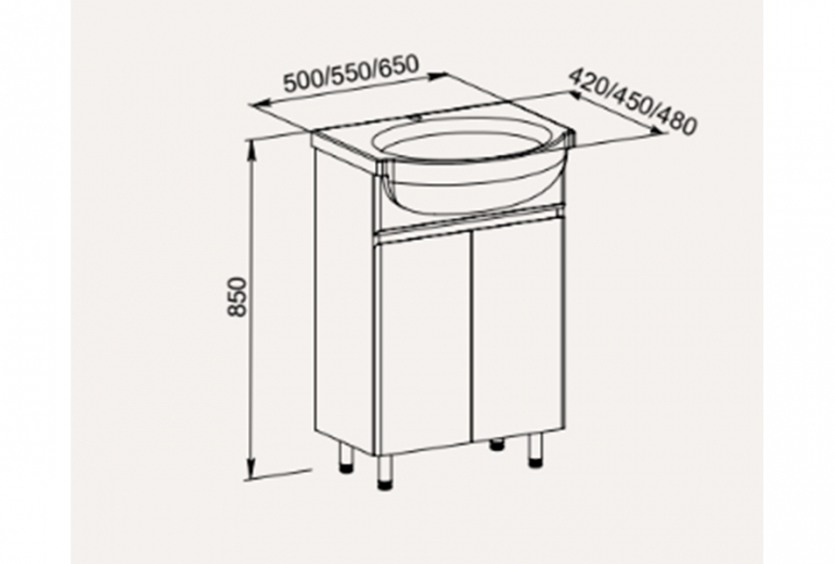 Omarica z umivalnikom Leo 50 talna
