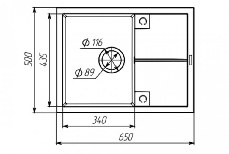 Cripta 65 črno s sifonom