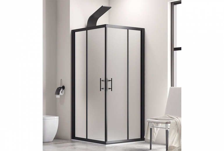 Tuš kabina Flora 100 Nero Satin 70x80