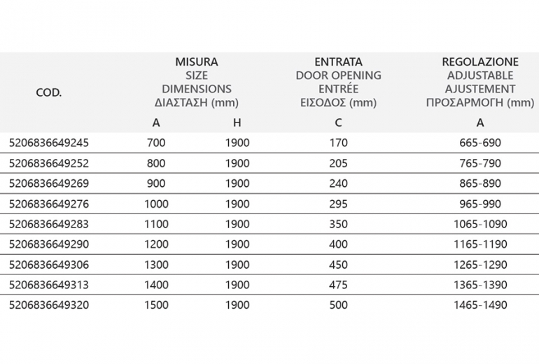 Tuš kabina Flora 100 Nero Satin 90x110