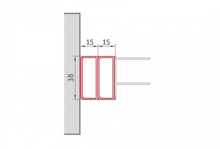 Kompenzacijski profil Lega Line 1,5x190 krom