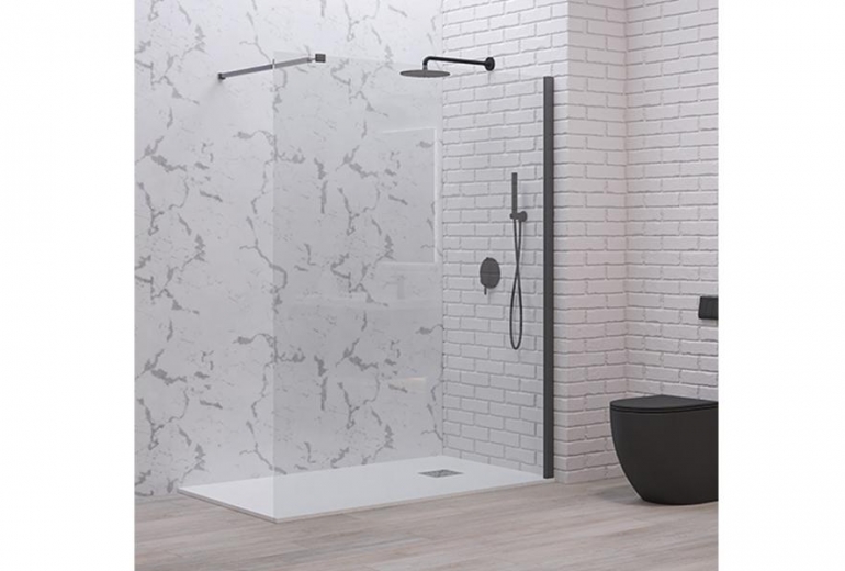 Tuš stena Walkin 1 Gun Metal 150x200