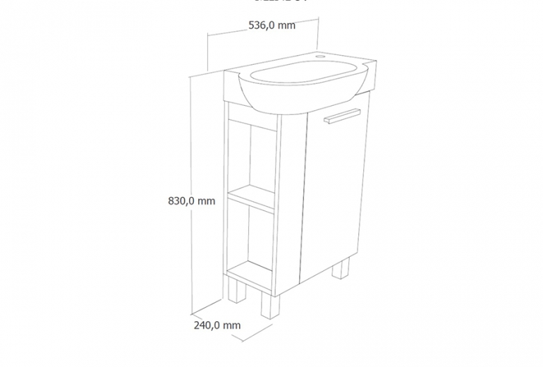 Omarica z umivalnikom Mini 57 talna