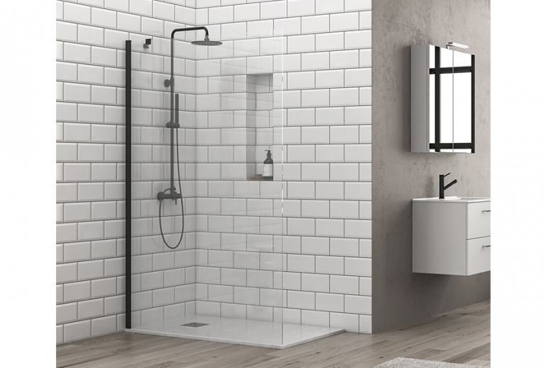 Tuš steklo S28F Alto 70 Nero Clear