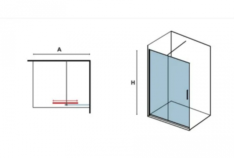 Tuš steklo Animus 75-130 krom