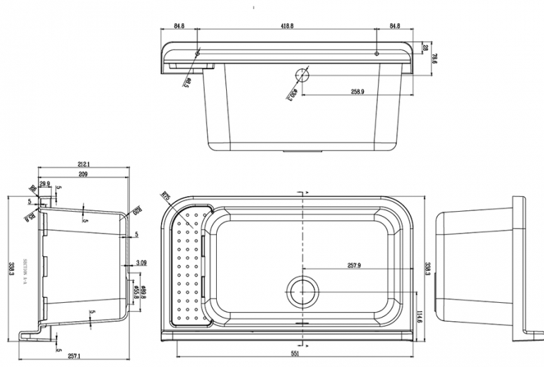 Zunanje korito DES 60 White