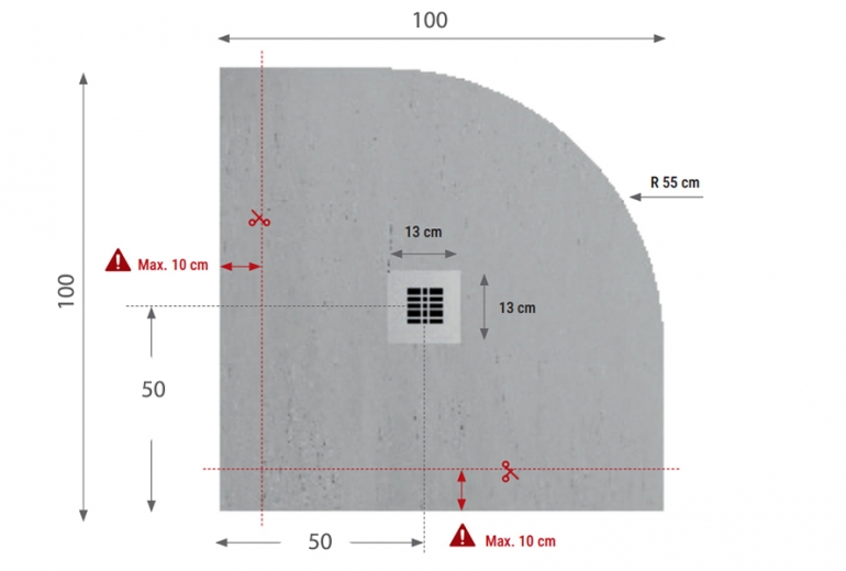 Tuš kad Classic 100 Round Cement