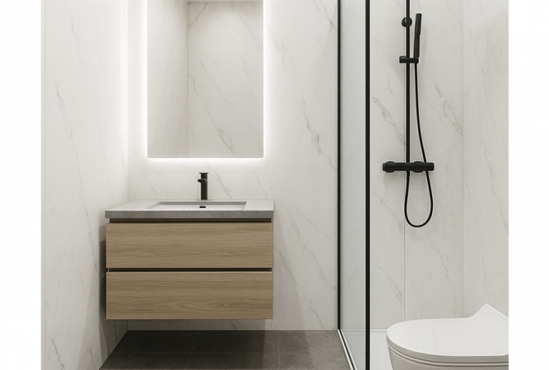 SPC Panel Marble Light Gloss 60x270