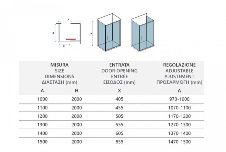 Tuš kabina Lea 400 White 70x150