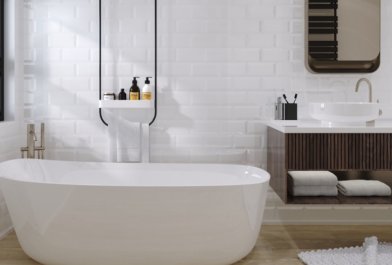 Metrotiles white gloss 10x20 6 mm