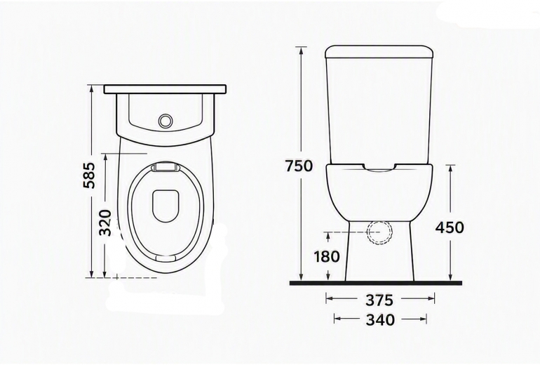 WC Monoblok Remas Disabled stenski