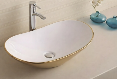 Umivalnik Kimic Oval White-Gold 62