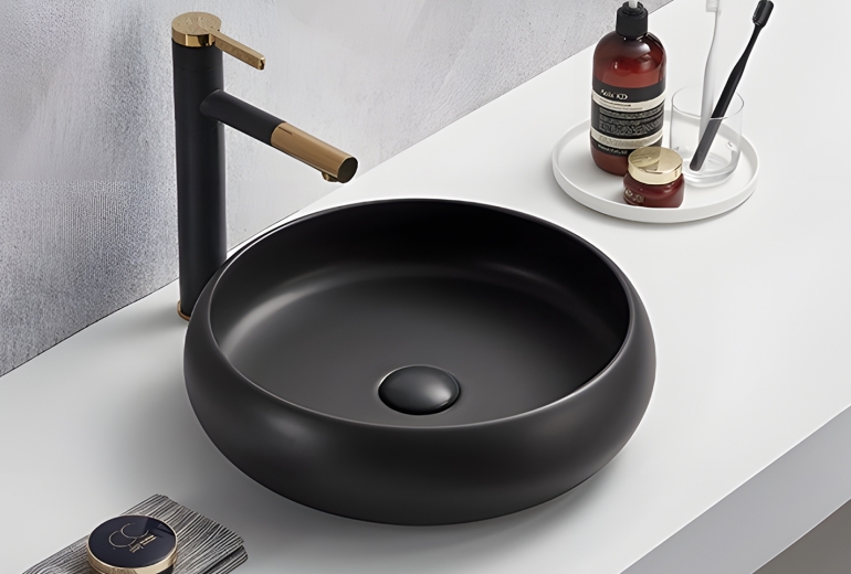 Umivalnik Kimic Round 41 Black Mat