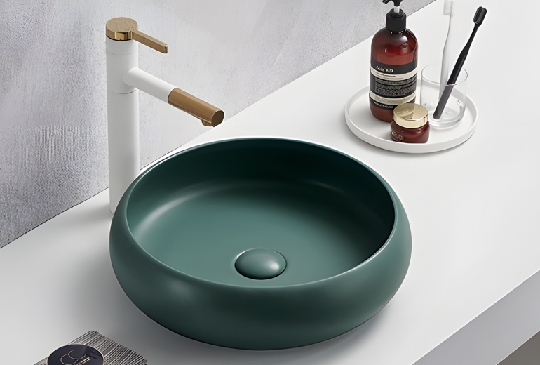 Umivalnik Kimic Round 41 Dark Green Mat