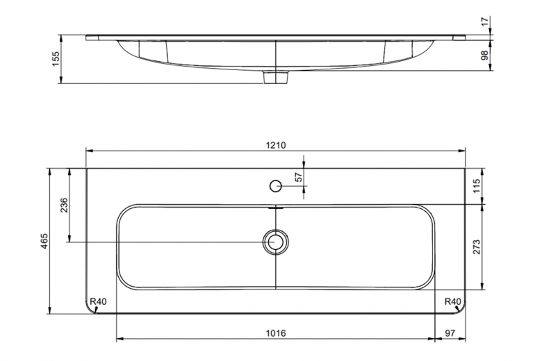 Umivalnik Malmo 120 Single Bowl