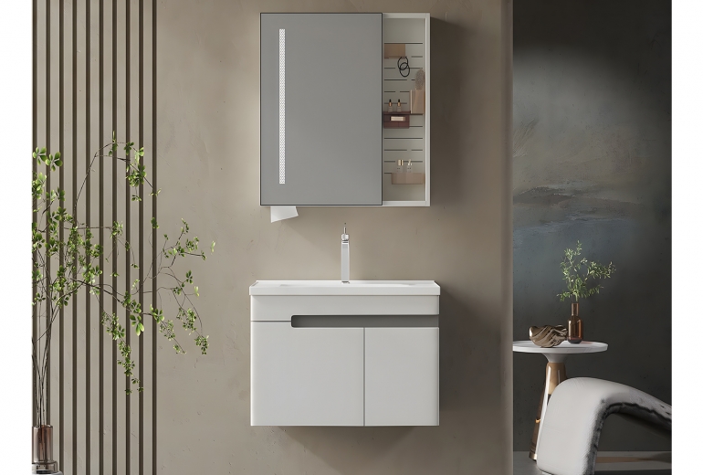Ogledalo-omarica Nesse 60 LED Light Grey